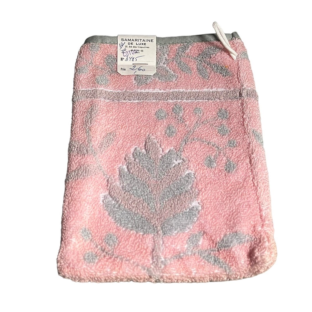 VTG Samaritaine De Luxe Bath Mitt Glove Cotton French Terry Washcloth Hand Towel